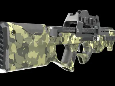 P90 Submachine Gun 3d model Low-poly 3D model