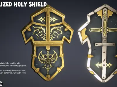 Holy Shield Low-poly 3D model