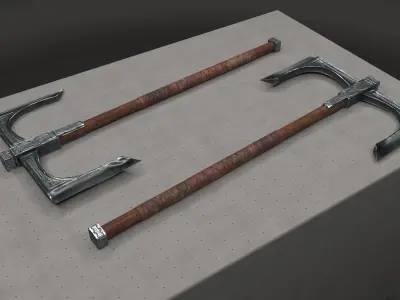 Cult Old Battle-Axe Low-poly 3D model