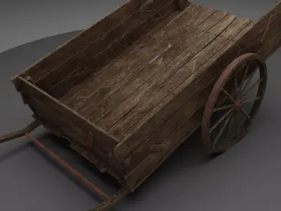 3D model Wooden Cart 3D model