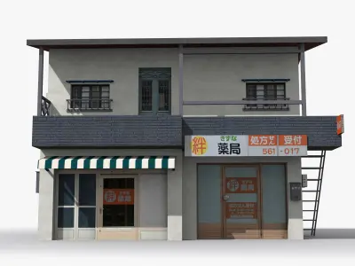 Japanese House x21 Low-poly 3D model