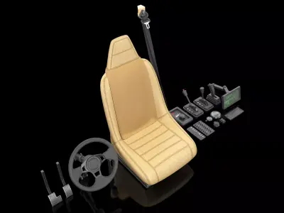 Car Interior Elements Asset PBR 3D model