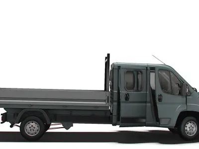 Peugeot Boxer Crew Cab Truck HQInterior 2023 3D model