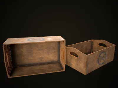 Game Ready Wooden Crate Low-poly 3D model
