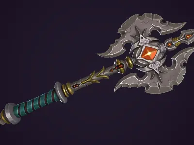Stylized Axe Low-poly 3D model 7