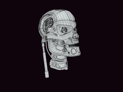 T-800 robot skull Free low-poly 3D model