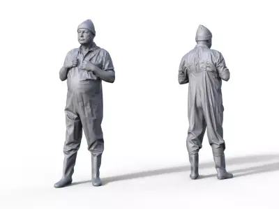 Figure Schorsch for fishing boat ship model Typ A 3D print model