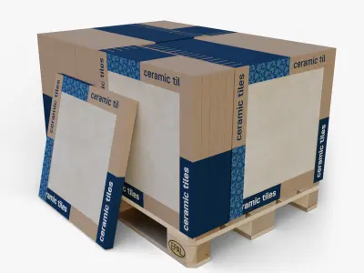 Pallet With tile packages 3D model