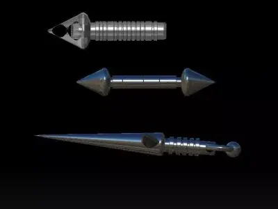 shuriken collection metal spike 3D Model Pack