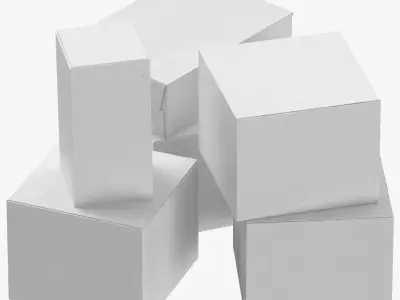 Cardboard Box Set 01 04 3D model