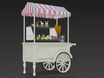 Ice Cream Cart 3D Model 3D model