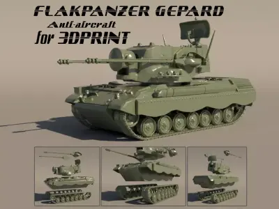 Flakpanzer Gepard Anti-aircraft for 3D print 3D print model