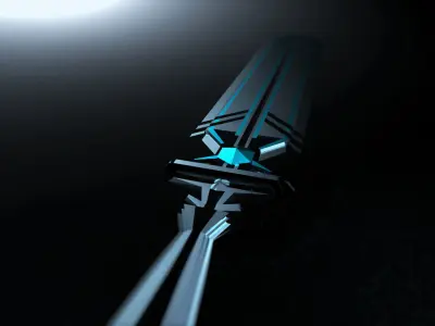 Blue Sword  Low-poly 3D model