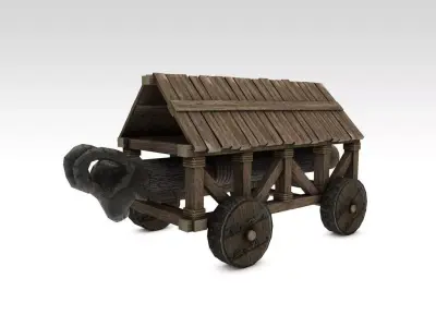 Medieval battering ram Low-poly 3D model