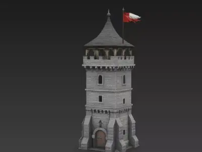 Medieval Stone Watchtower  Realistic Photogrammetry 3D Model 3D model