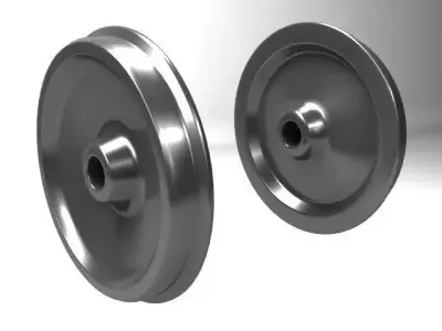 Train Wheel Low-poly 3D model