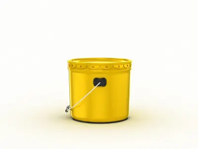 Metal Paint  Bucket 3 Gallon Mockup 3D model 3D model