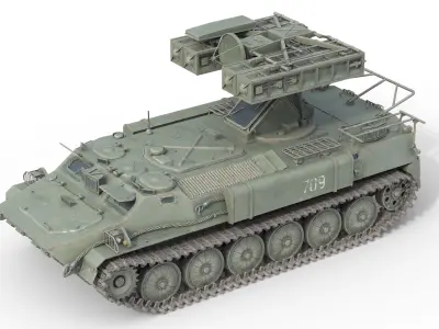 9K35 Strela 10 Vehicle Mounted SAM Low-poly 3D model