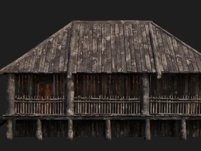 Old Wooden House 4K Textures GameReady 137 Low-poly 3D model