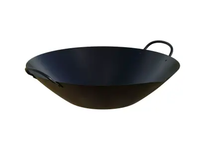 Carbon Wok Low-poly 3D model