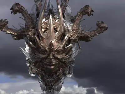 Ancient Greek Mask Wall Design 3D model