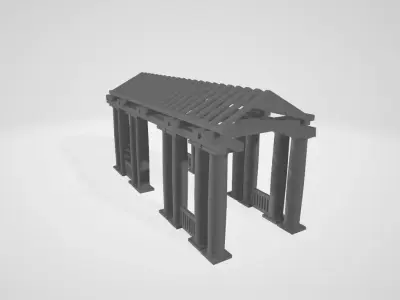 Tuscan Order Exterior Design Low-poly 3D model