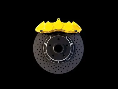 6 piston disc brakes Low-poly 3D model