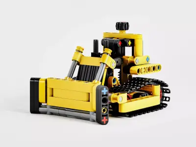 Tracked Bulldozer Toy Low Poly 3D Model Low-poly 3D model