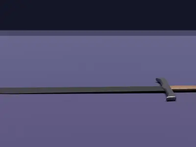 Stylized Fantasy Falchion - Medieval Sword Low-poly 3D model