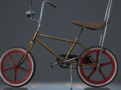 Old Banana Seat Bike - 4K PBR Game Ready Low-poly 3D model