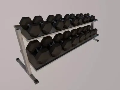 The dumbbell rack Low-poly 3D model