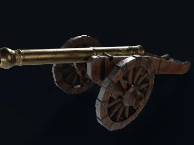 18th Cannon Low-poly 3D model