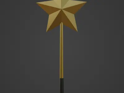 Simple Magic Wand Low-poly 3D model