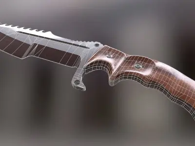HuntsMan Knife PBR Low-poly 3D model