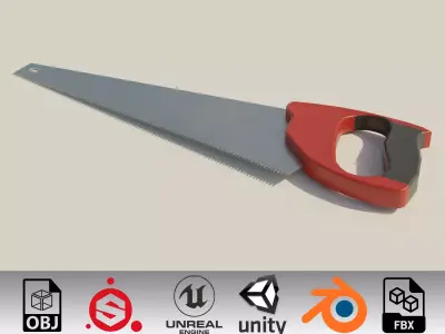 Hacksaw tool Low-poly 3D model