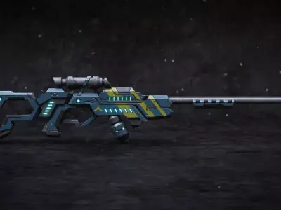 Futuristic Sci-Fi Sniper Rifle 3D model