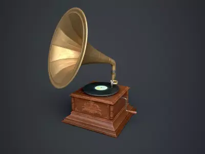 Gramophone Low-poly 3D model