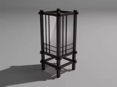 Traditional Japanese lantern Free 3D model