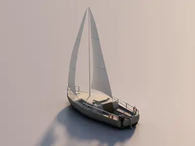 Sailboat Low-poly 3D model by gabrielq