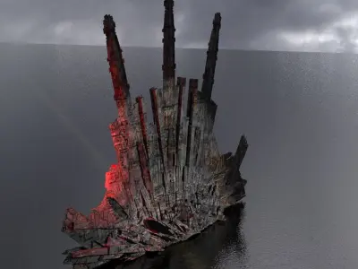 Crystal Magma Shard pillars  3D model