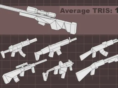 SImple Weapons 100x - lowpoly pack Low-poly 3D model