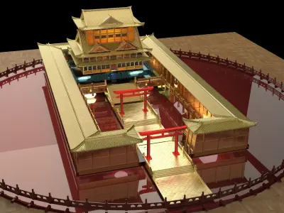 Chinese ancient house  3D model 19