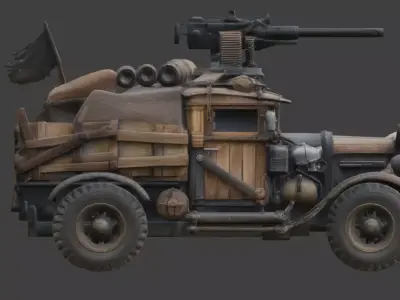 Elite Outlaw Battle Truck  Model Low-poly 3D model