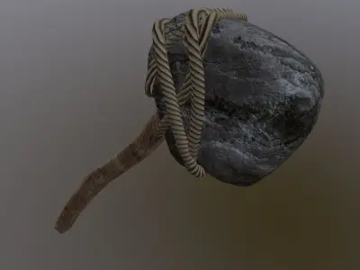 Medieval Hammer Game Ready Low Poly 3D Model  Low-poly 3D model