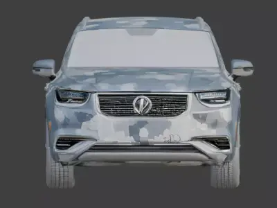 Realistic Sci-Fi Arctic Hex-Camo SUV model Low-poly 3D model