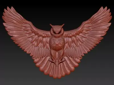 Owl Wings Pendant Necklace Charm Jewelry 3D print model