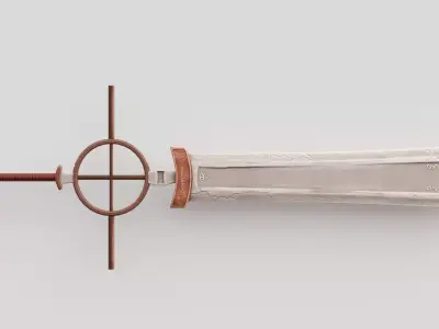 Stylized Rustic Sword Low-poly 3D model