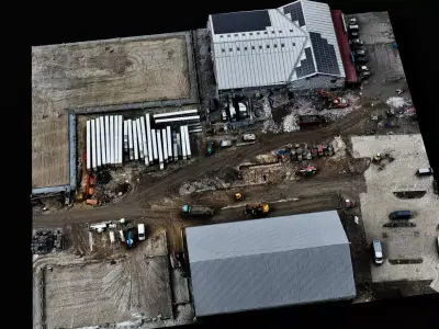 construction-site market terrain area drone scan Low-poly 3D model