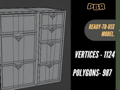 Military portable cabinet Low-poly 3D model Low-poly 3D model