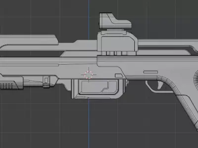 Sci-Fi Shotgun Game Ready Low-poly 3D model